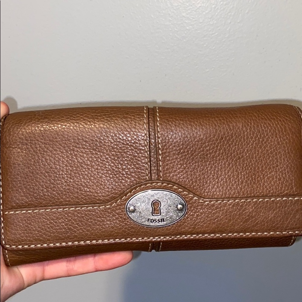 Brown fossil wallet